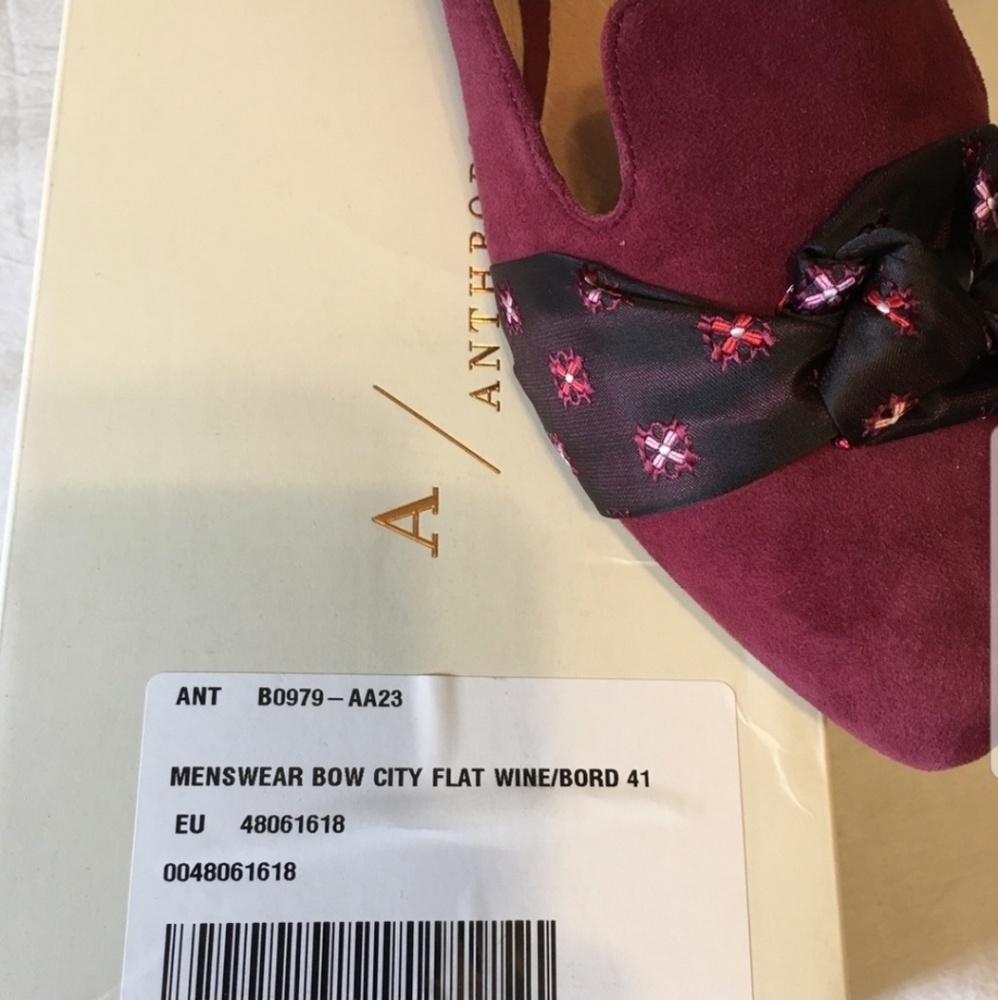 🫟 Anthropologie - Burgundy Suede Flats, Sz 11 (NIB) - Picture 8 of 8